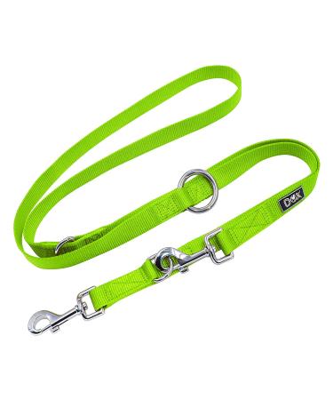 Ddoxx dog leash nylon 3 -fold 2m |For small & large dogs |Double leash two dog cat puppy |Tug line big |Guide leash small |Running line puppy leash |L green green L - 2.5 x 200 cm