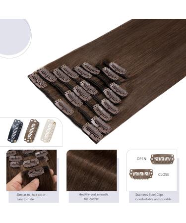Buy Cheap Clip-In Real Hair Extensions Set - 8 Pieces Soft Medium Brown #4 20 (50cm) - 70g Remy Hair - Buy Online on GoSupps.com