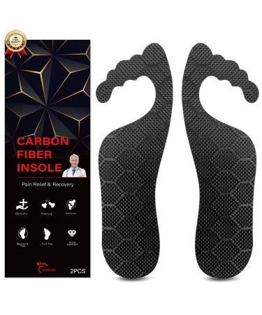 Carbon Fiber Insole 1 Pair for Men Women  Rigid Shoe Insert Plus Version for Recovery  Graphite Foot Plate for Morton's Toe  Turf Toe  Hallux Rigidus  Arthritis 275mm (US Women 11.5-12 Men 10.5-11) 10.83In 275mm - Women'...