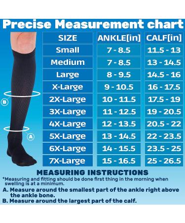 ABSOLUTE SUPPORT Cotton Compression Socks 20-30mmHg - Black, Medium | USA Made for Women & Men - Buy Online on GoSupps.com