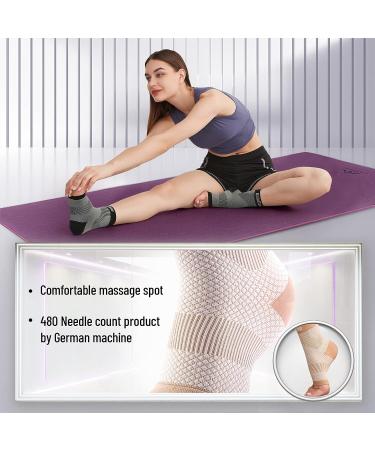 Qatacare Ankle Compression Socks - Nude, Large (1 Pair) | Heel & Arch Support | Increase Blood Circulation | Relieve Pain & Swelling - Buy Online on GoSupps.com