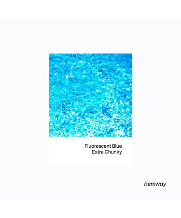 Hemway Premium Ultra Sparkle Glitter - Fluorescent Blue Extra Chunky 100g | Multi-Purpose Metallic Flake for Arts Cosmetics Resin Festivals - Buy Online on GoSupps.com