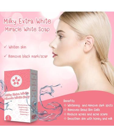 ARBUTEE Milky Extra White Brightening Acne Soap - B3 Glutathione & Alpha Arbutin | Removes Dead Skin Cells & Dark Spots | SLS-Free Paraben-Free | Maximum Strength (1 Bar Milky White + Mesh - Buy Online on GoSupps.com