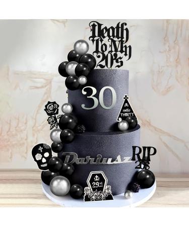 DRWATE 33 PCS Death to My 20s Cake Topper RIP 20s Cake Decorations for Funeral Happy Youth 30th Birthday Gothic Theme Party Supplies (01) - Buy Online on GoSupps.com