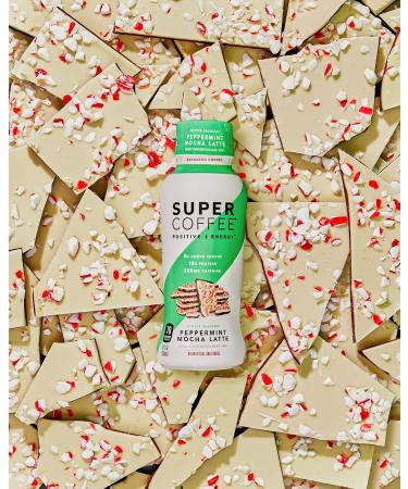 Super Coffee Iced Keto Peppermint Mocha Latte 12 Pack | 0g Sugar, 10g Protein, 70 Calories | Iced Coffee Protein Drink | Lactose-Free, Gluten-Free - Buy Online on GoSupps.com