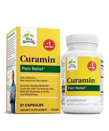 Terry Naturally Curamin - Curcumin Supplement for Circulation & Endorphin Support - Support for Occasional Discomfort - Aids Healthy Muscles - 21 Capsules