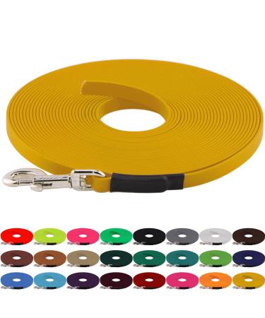 LENNIE BioThane tracking leash 13mm dogs 15-25kg 1m long without hand loop yellow sewn 1 m golden yellow