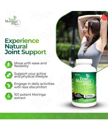 True Moringa Plus+ Joint Support Supplement 10:1 Extract | 20 000mg of Organic Moringa Turmeric Curcumin Ginger Boswellia BioPerine | Extra Strength Herbal Antioxidant for Adults (150 Capsules) - Buy Online on GoSupps.com