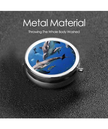 Killer Whale Mini Round Pill Box | 3 Compartment Travel Pill Organizer | Portable Medicine Case for Home & Office - Buy Online on GoSupps.com