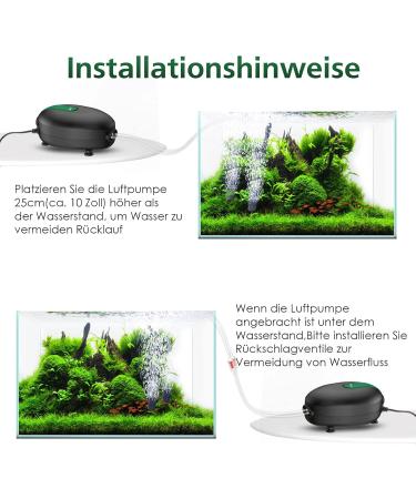 Buy AQQA Ultra Quiet Aquarium Air Pump - 5W Adjustable Oxygen Pump for Aquariums Up to 600L - Double Air Outlet - Buy Online on GoSupps.com