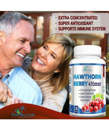YUMMYVITE Hawthorn Berry 4:1 Extract Capsules - Immune System Support & Super Antioxidant - Buy Online on GoSupps.com