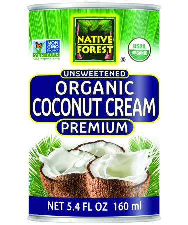 Native Forest Organic Premium Coconut Cream, Unsweetened, 5.4 Ounce Can 5.4 Ounce (Pack of 1) Coconut Cream