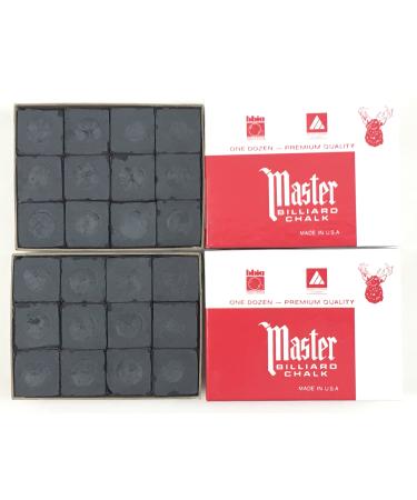 Made in the USA - 2 Boxes of Master Chalk - 24 Pieces for Pool Cues and Billiards Sticks Tips (Black) - Buy Online on GoSupps.com