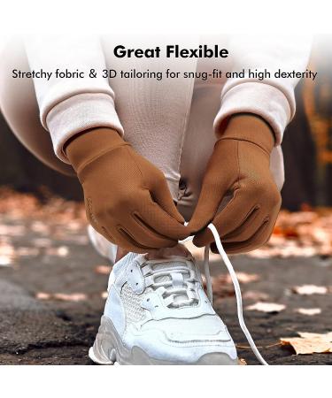 FREETOO Lightweight Running Gloves 2023 | Touchscreen Winter Gloves for Men Women | Cold Weather Warm Gloves for Driving Cycling | Brown Medium - Buy Online on GoSupps.com