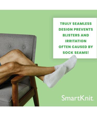 SmartKnit Seamless Diabetic Mini Crew Socks 3 Pack - Small Black (6 Count) - Buy Online on GoSupps.com
