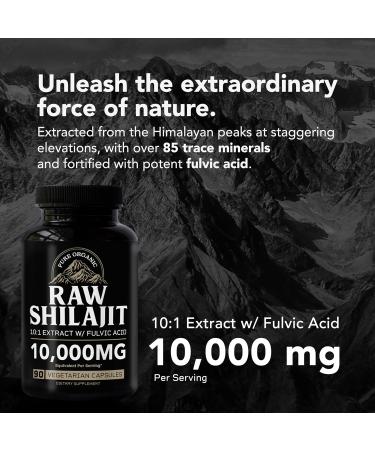 Raw Shilajit Capsules for Men | 10 000mg Pure Himalayan Shilajit with Fulvic Acid & Trace Minerals | Natural Energy Focus & Immune Support | 90 Ct - Buy Online on GoSupps.com