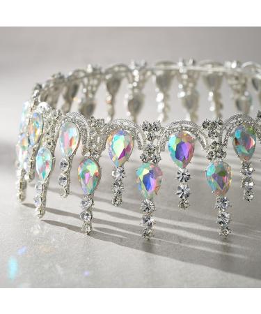 SWEETV Queen Crown for Women - Wedding Tiara for Bride, Princess Tiara for Quinceanera, Pageant Crown Crystal Diadem Headpiece for Birthday Prom - Silver+Multicolored - Buy Online on GoSupps.com