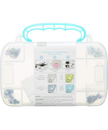 Crop-A-Dile Carrying Case by We R Memory Keepers | Includes heavy-duty-plastic carrying case with teal handle and 100 eyelets in assorted colors - Buy Online on GoSupps.com