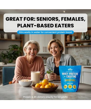 B.rad Superfuel - Grass Fed Whey Protein Isolate Boosted with Creatine | Farm-Fresh Easy-to-Digest Clean Ingredients | 2 Pounds | 100% USA Sourced | Vanilla Bean Vanilla 2 Pound (Pack of 1) - Buy Online on GoSupps.com