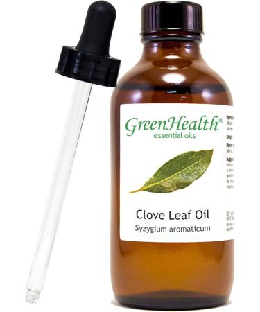 Clove Leaf Essential Oil 4 fl oz (118 ml) Glass Bottle w/Glass Dropper 100% Pure & Natural, Uncut - GreenHealth - Buy Online on GoSupps.com