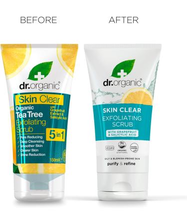 Dr Organic Skin Clear Face Scrub- Natural Vegan Exfoliating 150ml - Buy Online on GoSupps.com