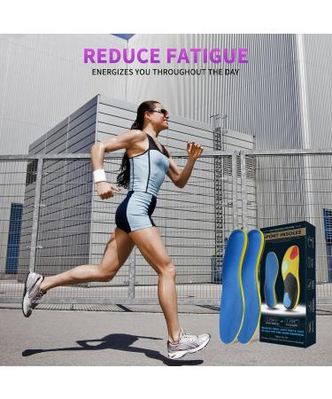 Plantar Fasciitis Relief Insoles - 2 Pairs + Stainless Steel Shoe Horn for Arch Support & Foot Health | Men s 7-8.5 Women s 9-10.5 - Buy Online on GoSupps.com