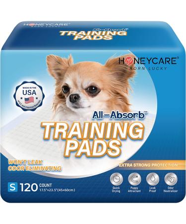 120 Count Small 17.5 x 23.5 Dog Training Pads - Ultra Absorbent, Odor-eliminating, Leak-proof - Blue - Buy Online on GoSupps.com