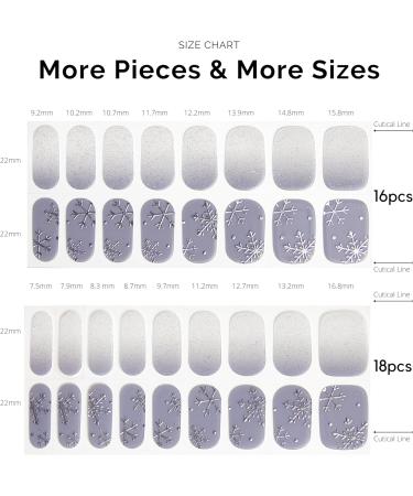 NAILOG Semi Cured Gel Nail Strips 34 pcs Salon-Quality Gel Nail Stickers Long Lasting Nail Wraps for Women with Soft Gel Finish Vintage Print & Silver Glitter (Snow Rain) - Buy Online on GoSupps.com