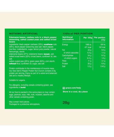 Graze - Salt & Pepper Savory Snacks - Vegan Savoury Snacks High in Protein & Fibre - Pack of 18 snacks - Buy Online on GoSupps.com
