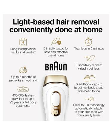 Braun Silk Expert Pro 5 IPL Hair Removal System - Long-lasting, Head-to-toe Usage for Body & Face - Alternative to Salon Laser, with 3 Extra Caps - Buy Online on GoSupps.com