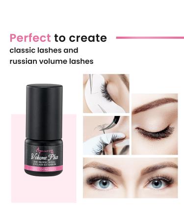 Volume Plus 0.1s Fast Drying Retention 8 WEEKS Eyelash Black Glue Eyelash Extension Glue Individual Lash Extensions for Professionals Used 2ml 2 ml (Pack of 1) - Buy Online on GoSupps.com
