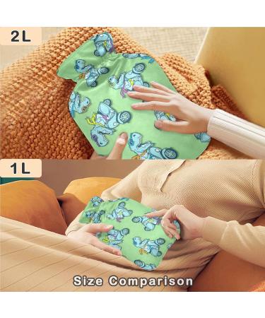 NAANLE Funny T-Rex 2L Transparent Hot Water Bottle | Large Heat & Cold Therapy for Pain Relief - Perfect for Bed & Hand/Foot Use - Buy Online on GoSupps.com