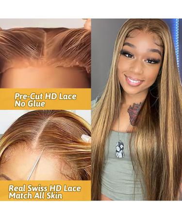 Gluess Human Hair Wigs for Black Women - Glueless Pre-Cut Lace Natural Hairline 180% Density 20 inch 5x5 HD Beginner Friendly - Buy Online on GoSupps.com