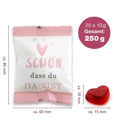FOOD crew Fruit Gum Hearts - Gummy Bears (25 x 10g) | Perfect Wedding Gift & Sweets for All Celebrations | International Shipping - Buy Online on GoSupps.com