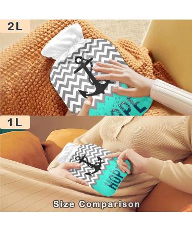 Naanle Nautical Anchor Hot Water Bottle 2L | Transparent Large Hot Bottle for Bed & Feet | Pain Relief Heat & Cold Therapy - Buy Online on GoSupps.com