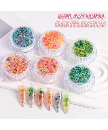 1Box 3D Dried Flower Nails Art Nail Accessories Elegant Nails Art Adornments Decoration Perfect For Nail Decoration Mixed Flowers For Nails Art S053B - Buy Online on GoSupps.com