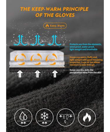 Trendoux Waterproof Winter Gloves for Men & Women - Thermal Touchscreen Cycling Running Skiing - Warm 3M Thinsulate Black - Buy Online on GoSupps.com