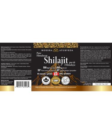 Natural Testosterone Support Energy Detox Vitality Full Strength Shilajit Ultra Gold + 60 Lab Tested Purified Capsules |The Clean Resin Upgrade|Himalayan 500mg 50% Fulvic Acid Moksha Ayurveda - Buy Online on GoSupps.com