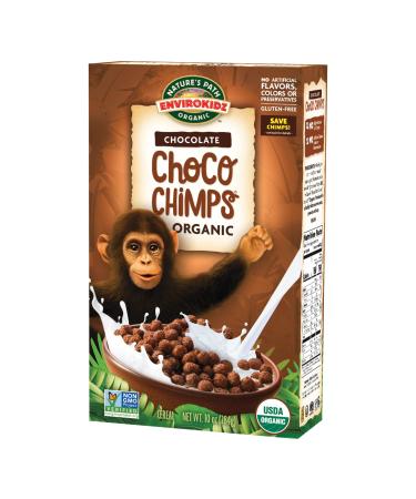 Choco Chimps Organic Chocolate Cereal, 10 Ounce Box (Pack of 12), Gluten Free, Non-GMO, EnviroKidz by Nature's Path Choco Chimps Chocolate 12 Count (Pack of 1)