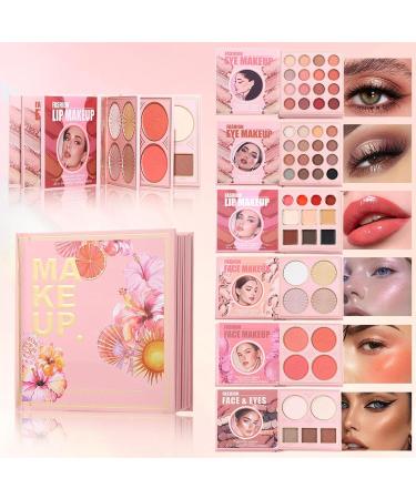 Eyeshadow palette Matte Shimmer Blendable Lip Color book style Bronzer Highlighter Makeup for women birthday Valentine's Day travel vacation party camping outdoor scene - Buy Online on GoSupps.com