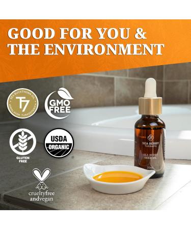 Sea Berry Therapy Premium Himalayan Sea Buckthorn Seed Oil USDA Organic (30ml) Amazing for Sensitive Skin Breakouts & Irritation 30 ml (Pack of 1) - Buy Online on GoSupps.com