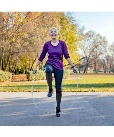 FULLSOFT Medical Graduated 30-40mmHg Compression Socks - Unisex Circulation Knee High Stockings | Small-Medium | Ideal for Hiking & Running | 01-stripes Black - Buy Online on GoSupps.com