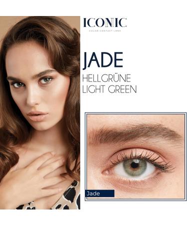 Iconic Jade Colored Contact Lenses - Monthly Wear Lush Green Natural Look - 1 Pair | International Shipping Available - Buy Online on GoSupps.com