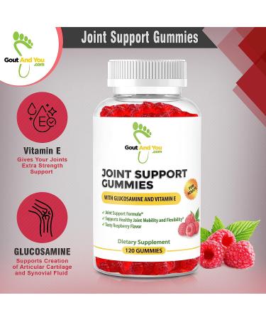Extra Strength Joint Support Chewable Gummies with Glucosamine & Vitamin E - 120 Natural Gummies for Joint Health & Flexibility - Buy Online on GoSupps.com