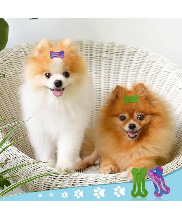 50pc Bone Shaped Dog Hair Clips | Multicolor Small Snap Barrettes for Pets - 25 Styles Available - Buy Online on GoSupps.com
