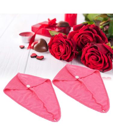 Quick Dry Microfiber Hair Hat | Ultra Absorbent Towel Cap for Women | Soft Hair Drying Towel in Rose Red - Buy Online on GoSupps.com