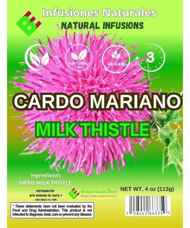 Cardo Mariano Herb Tea & Capsules | Vegan | 100% Pure & Natural Milk Thistle | Loose Tea 4oz (113g) + 60 Capsules (1000 mg Each) - Herbal Dietary Supplement | Extra Forte - Buy Online on GoSupps.com