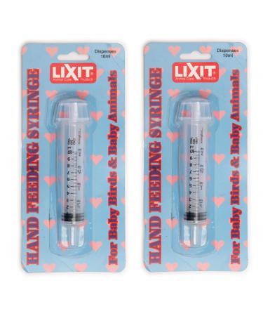 Lixit Hand Feeding Syringes for Puppies, Kittens, Rabbits and Other Baby Animals 10ML Pack of 2