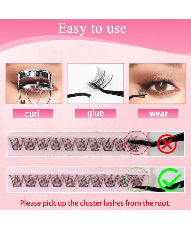 Poiuyoiu Cluster Lashes D Curl 8-16mm Mixed Length Individual Eyelashes - Wispy Natural Look - Reusable & Easy-to-Use - Beginners Friendly (W54) - Buy Online on GoSupps.com