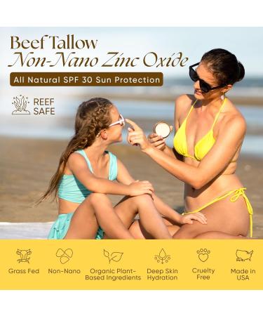 Eat My Face Beef Tallow Sunscreen SPF 30 & Beef Tallow Soap Bundle Organic Sunscreen for Face with Non Nano Zinc Oxide Reef Sun Protection Unscented Soap Bar Moisturizing Handmade Tallow Soap - Buy Online on GoSupps.com